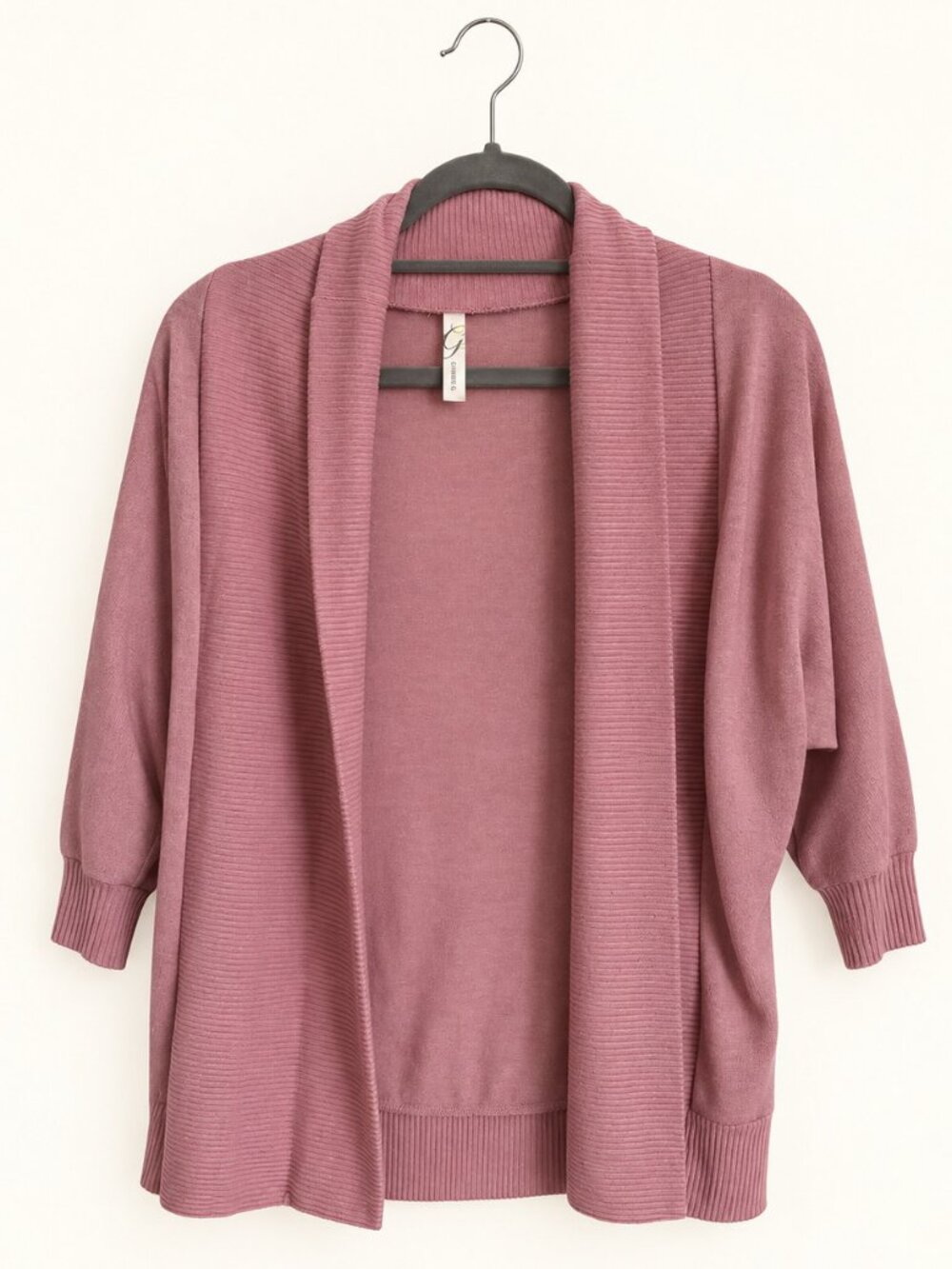 Ginger G Dusty Rose Dolman Open Front Cardigan Size S
